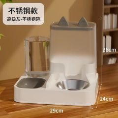 猫粮自动喂食器不锈钢猫碗猫食盆猫咪饮喂水一体猫盆双碗大容量